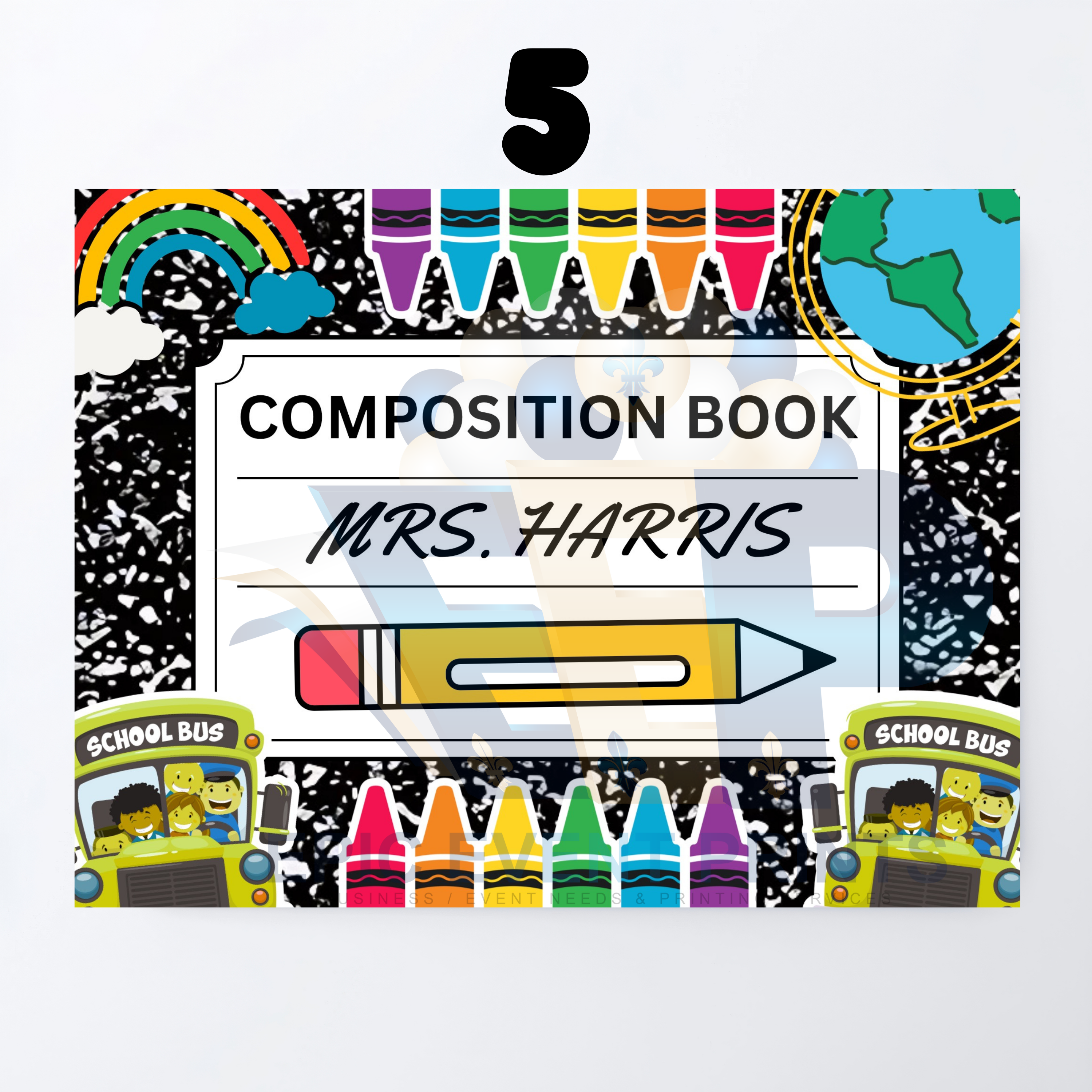 Custom Composition Theme Mouse Pad | Personalized Desk Mousepad | Sublimation image 4