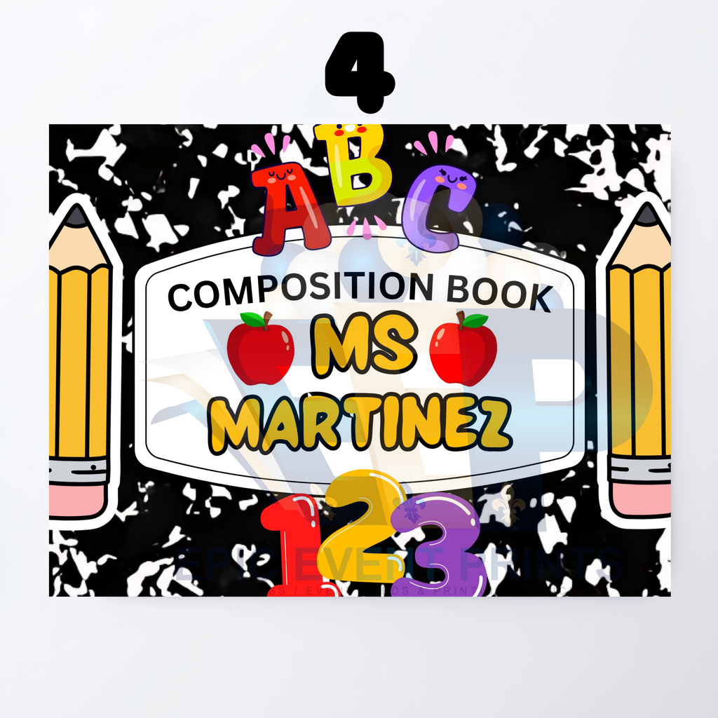 Custom Composition Theme Mouse Pad | Personalized Desk Mousepad | Sublimation image 3