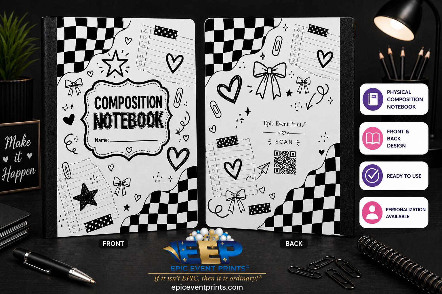 B & W- Composition Notebook