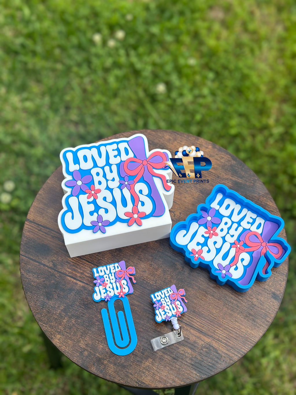 Loved by Jesus Badge Reel 3D Christian Accessory image 2