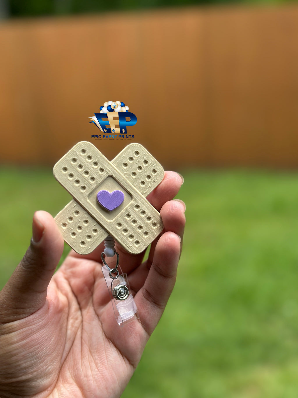3D Nurse Badge Reel – Bandage Heart Pen Holder | Cute Healthcare Worker ID image 0