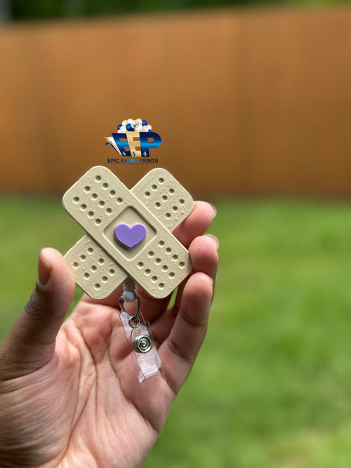 3D Nurse Badge Reel – Bandage Heart Pen Holder | Cute Healthcare Worker ID image 0