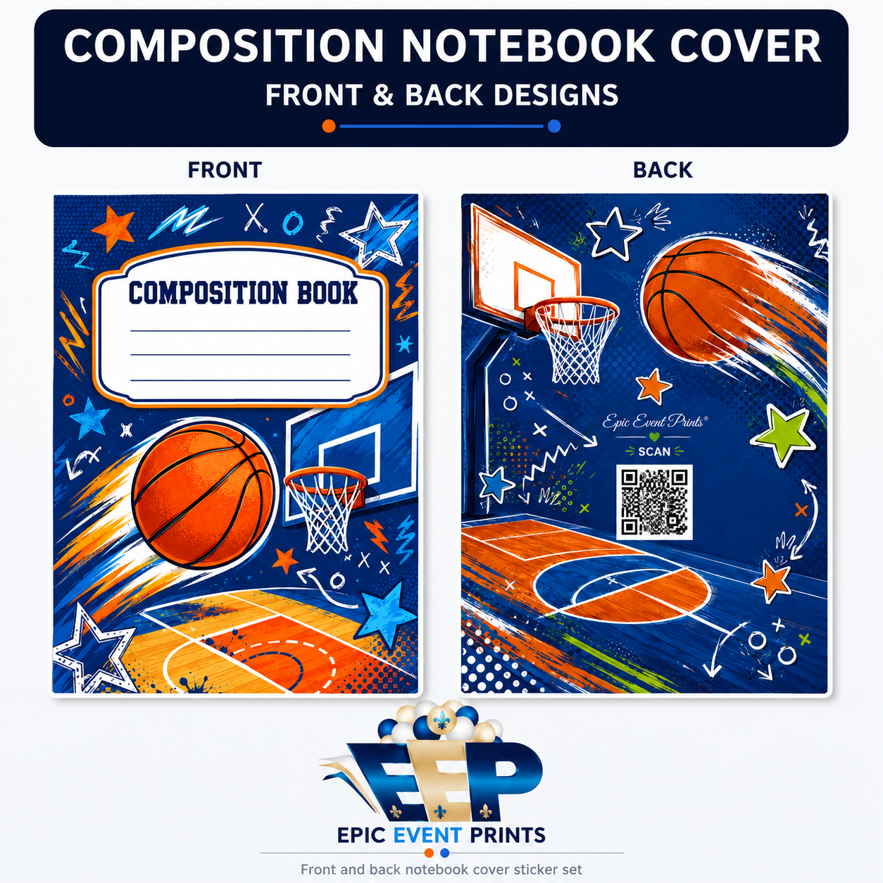 Basketball-Composition Notebook Sticker