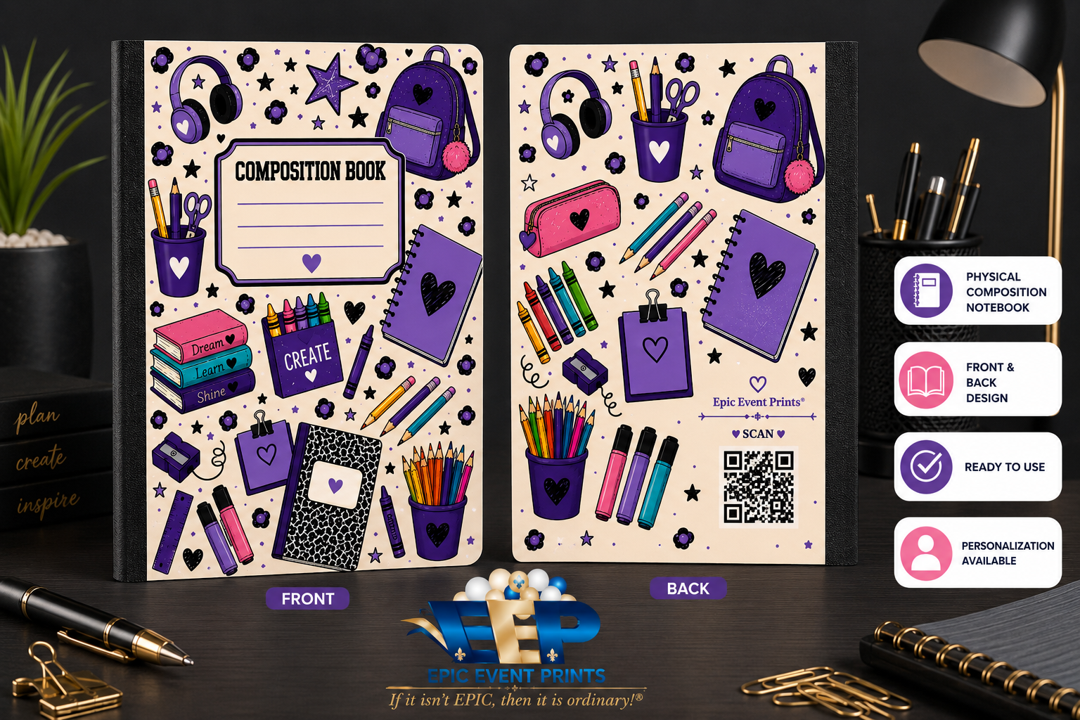 Purple Hue- Composition Notebook