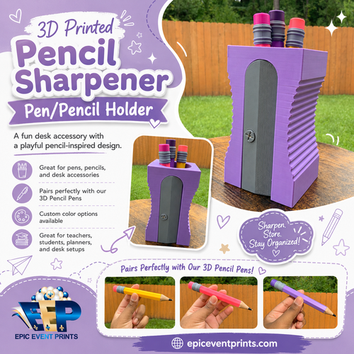 3D Printed Pencil Sharpener Pen/Pencil Holder image 0