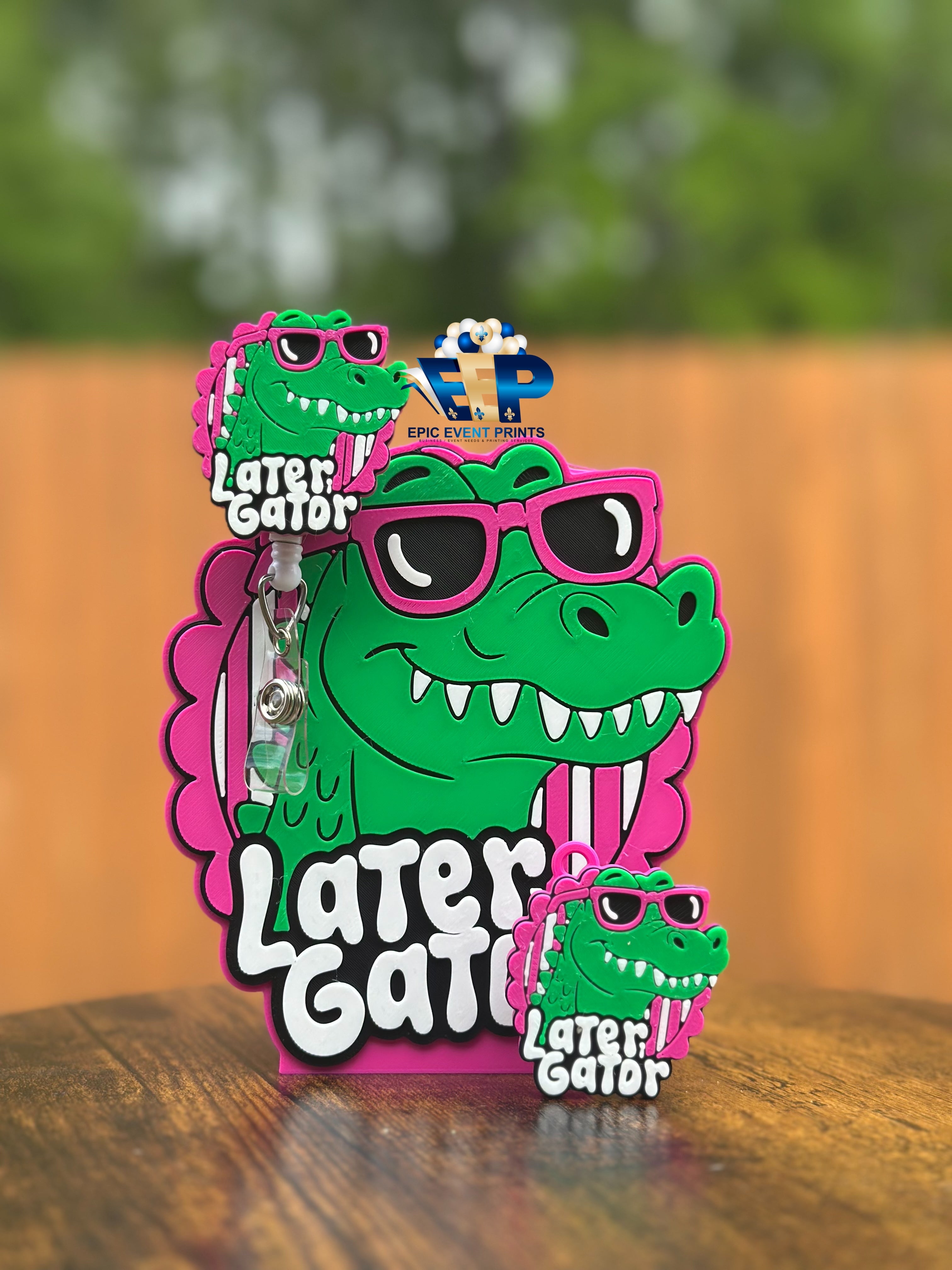 Later Gator 3D Collection – Badge Reel, Keychain, Straw Topper, Tab Opener, Pen image 0