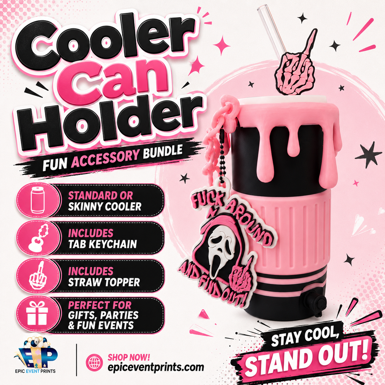 Pink Spooky Drip Cooler Cup Bundle image 0