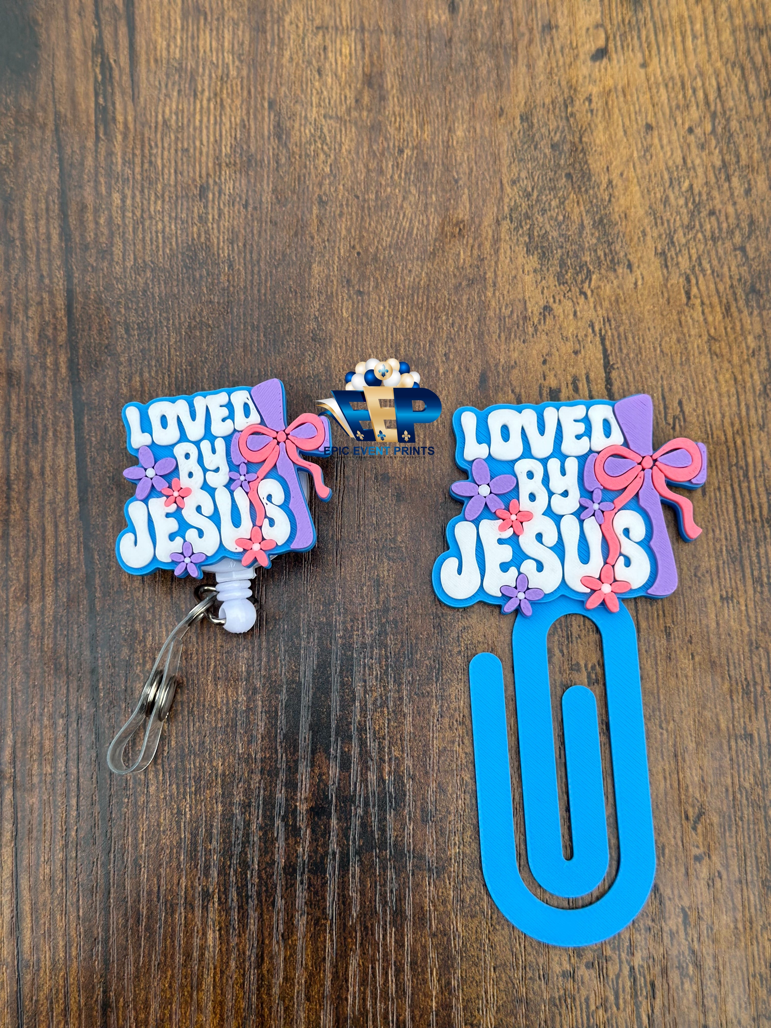 Loved by Jesus Badge Reel 3D Christian Accessory image 1