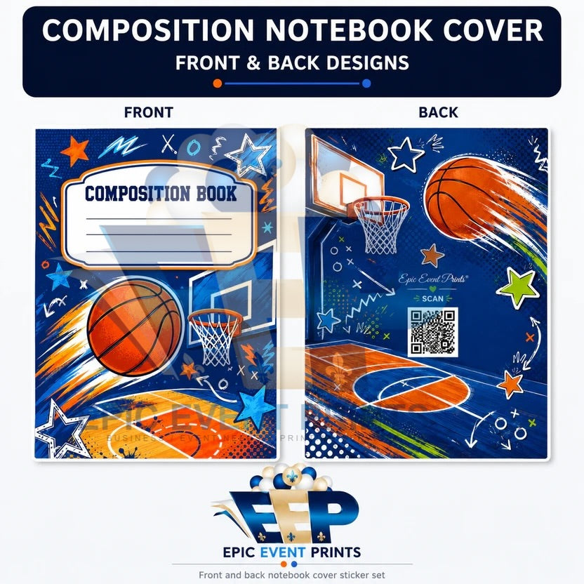Basketball-Composition Notebook Sticker