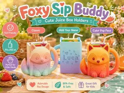 Foxy Sip Buddy Custom Juice Box Holder for Kids image 0