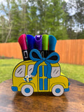 Personalized 3D Printed School Bus Penholder | Custom Bus Organizer image 0