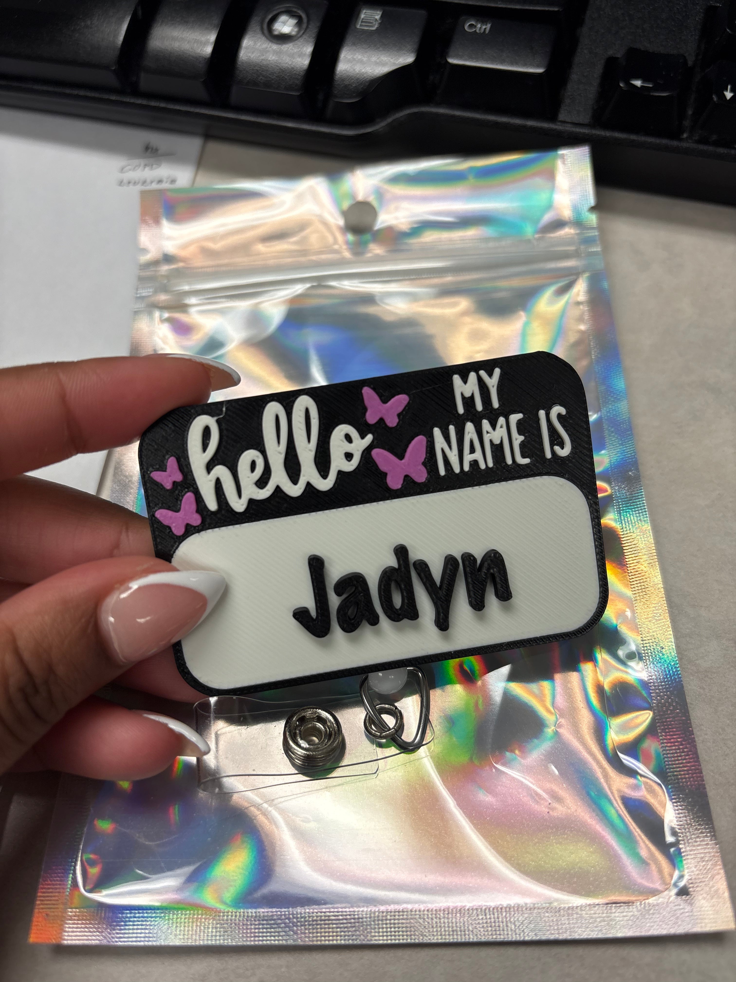 Personalized 3D Hello My Name Is Badge Reel