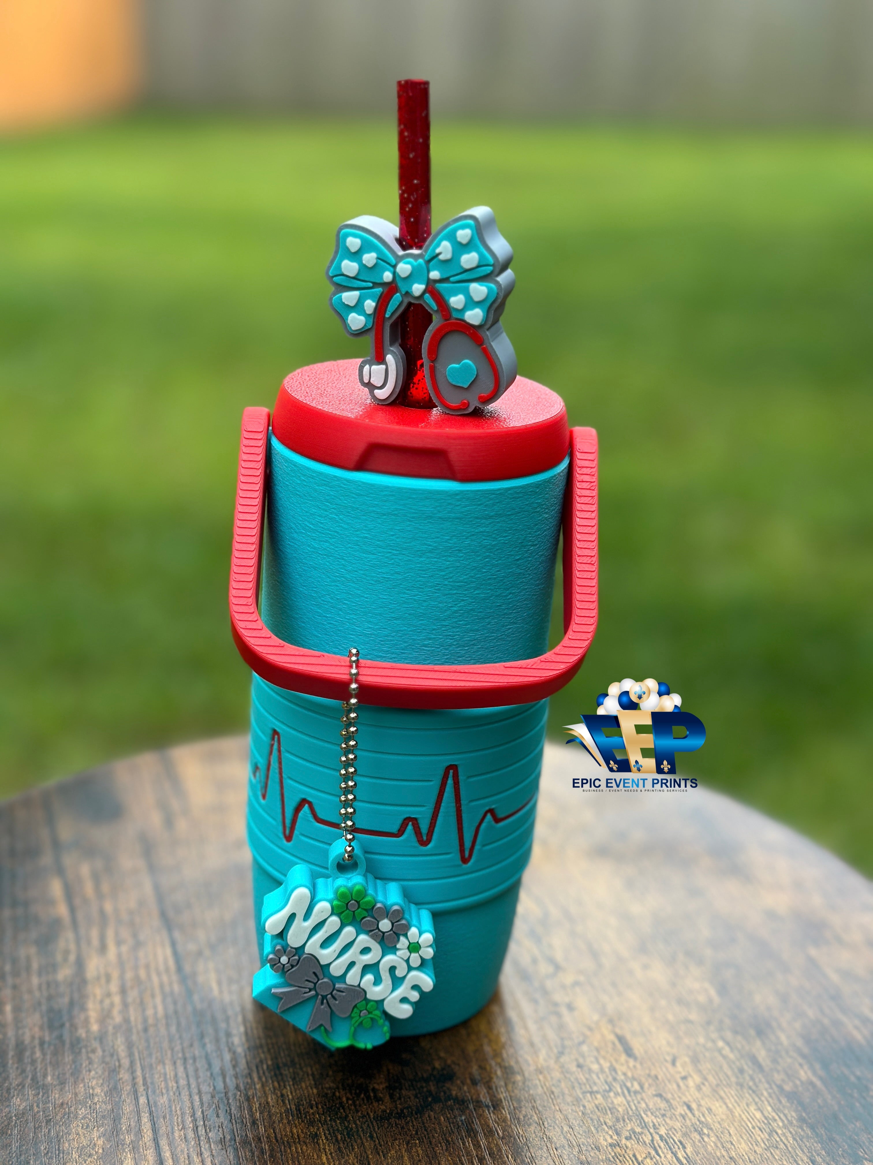 Nurse Can Holder Gift Set with Can Opener & Straw Topper image 4
