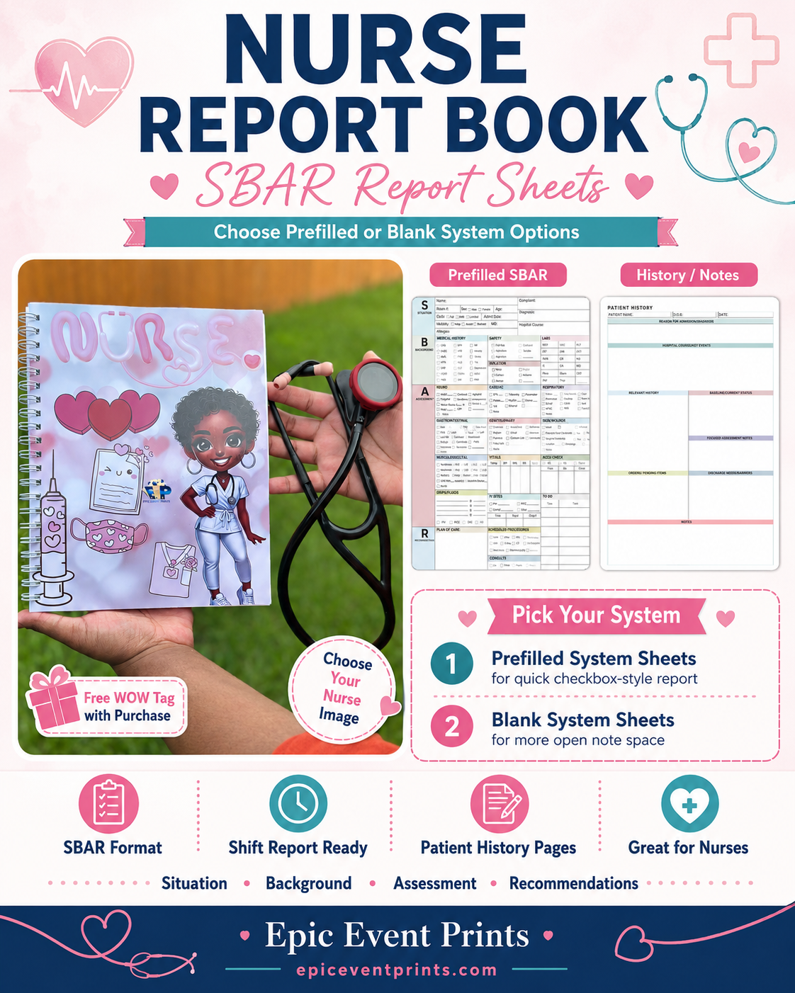 Nurse Report Book with SBAR Sheets image 0