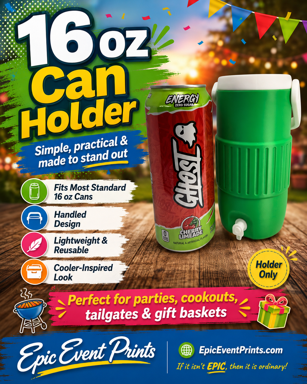16 oz Can Holder | 3D Printed Drink Holder image 0