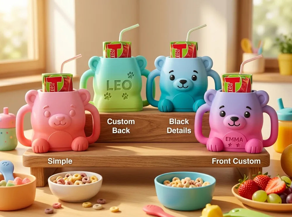 Teddy Bear Sip Buddy Custom Juice Box Holder for Kids image 1