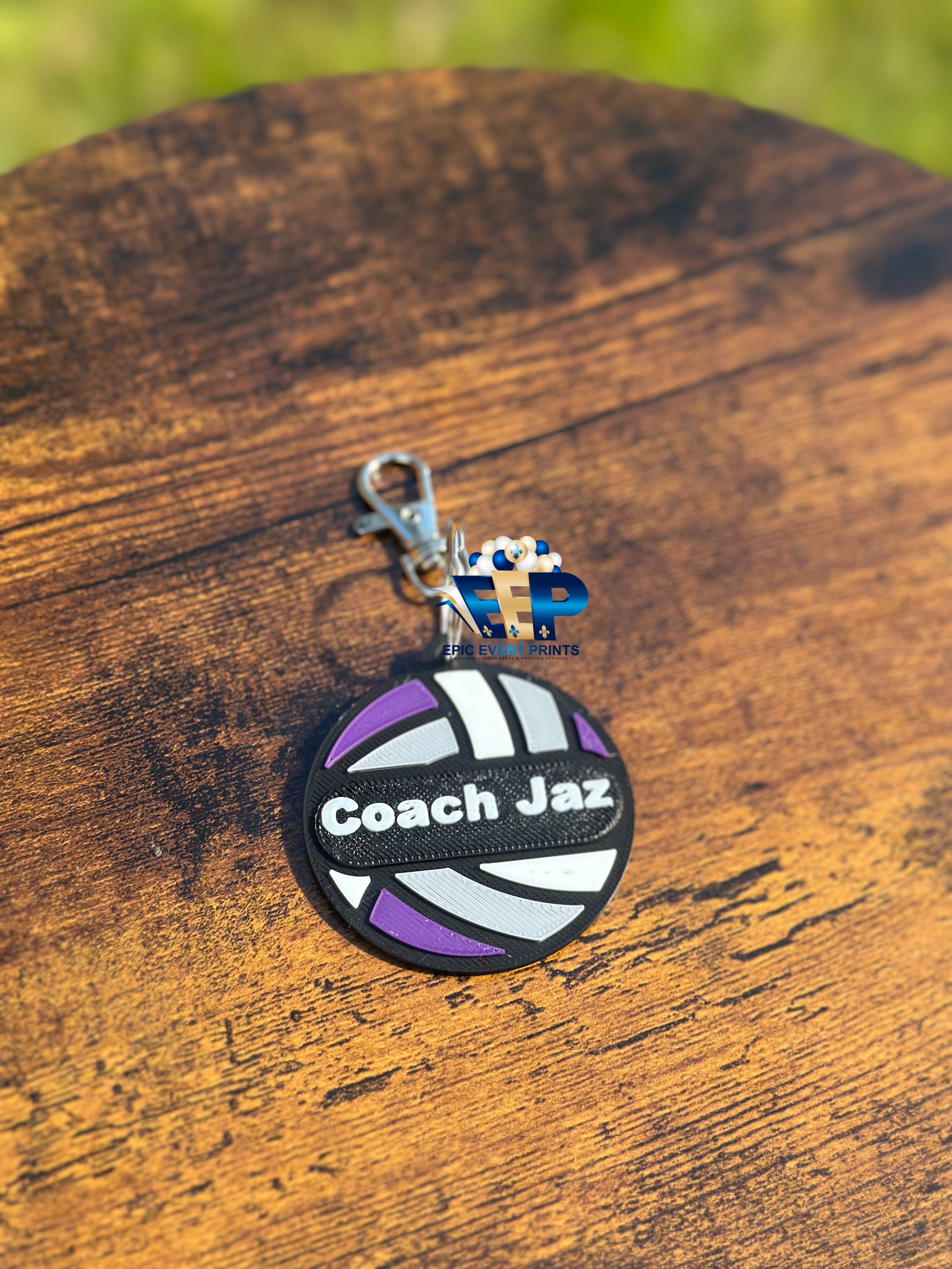 Custom Volleyball Keychain Personalized | 3D Printed Volleyball Keychain image 0