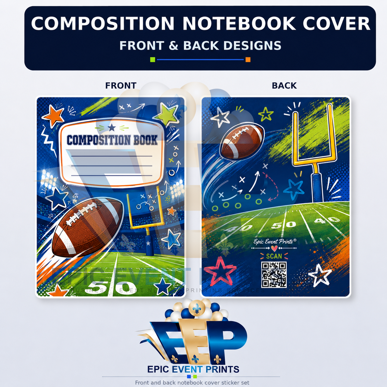 Football-Composition Notebook Sticker