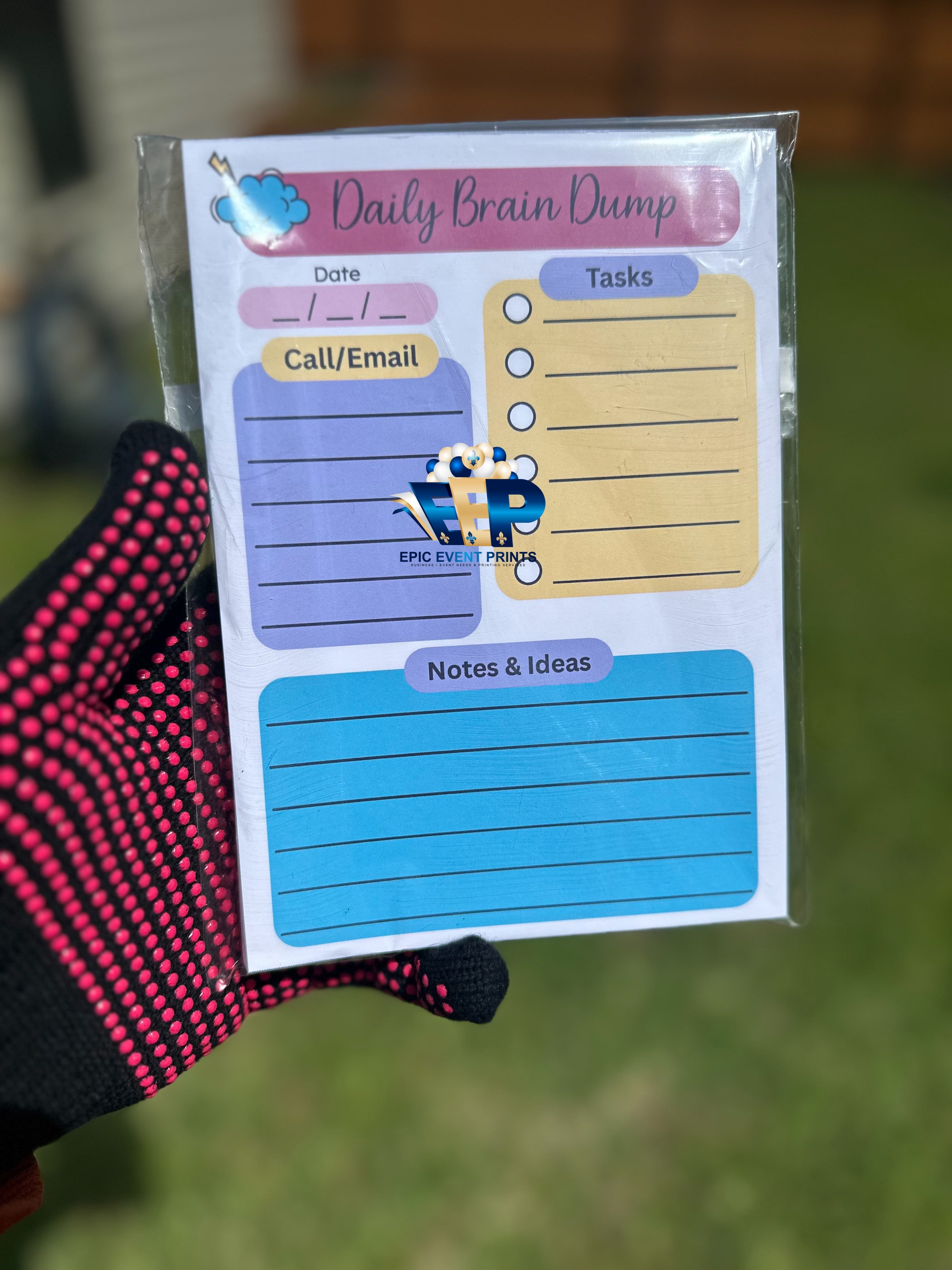 Daily Brain Dump Notepad | Cute Desk Notepad | 5x7 Tear-Off Notepad image 0
