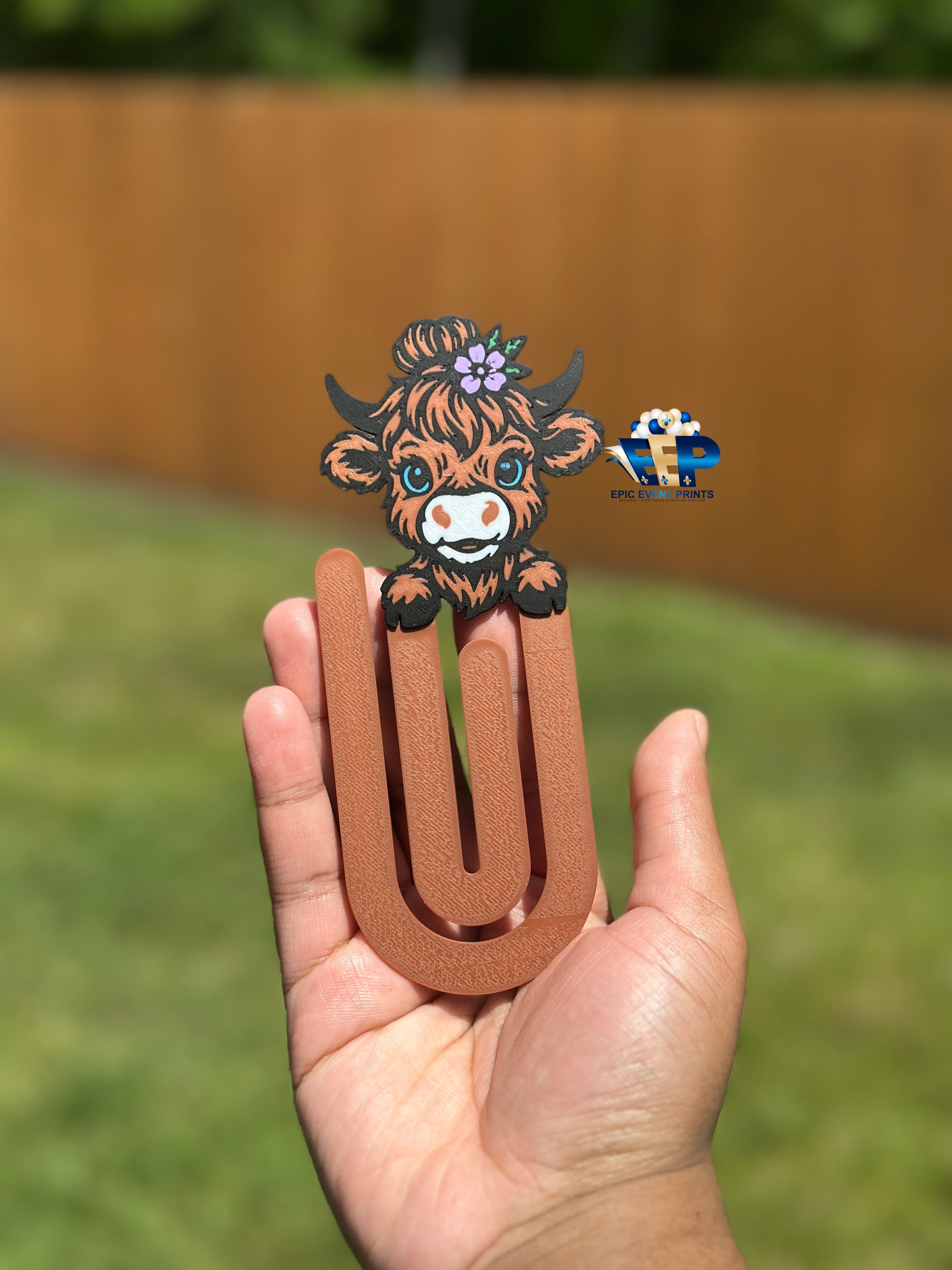 Highland Cow 3D Printed Desk Set | Pen Holder, Trinket Tray, Sticky Note Holder image 4