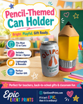 Pencil-Themed Can Holder | 3D Printed 12 oz Drink Holder image 0