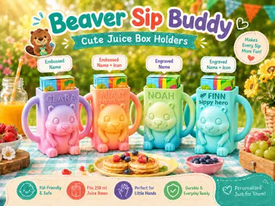 Beaver Sip Buddy Custom Juice Box Holder for Kids image 0