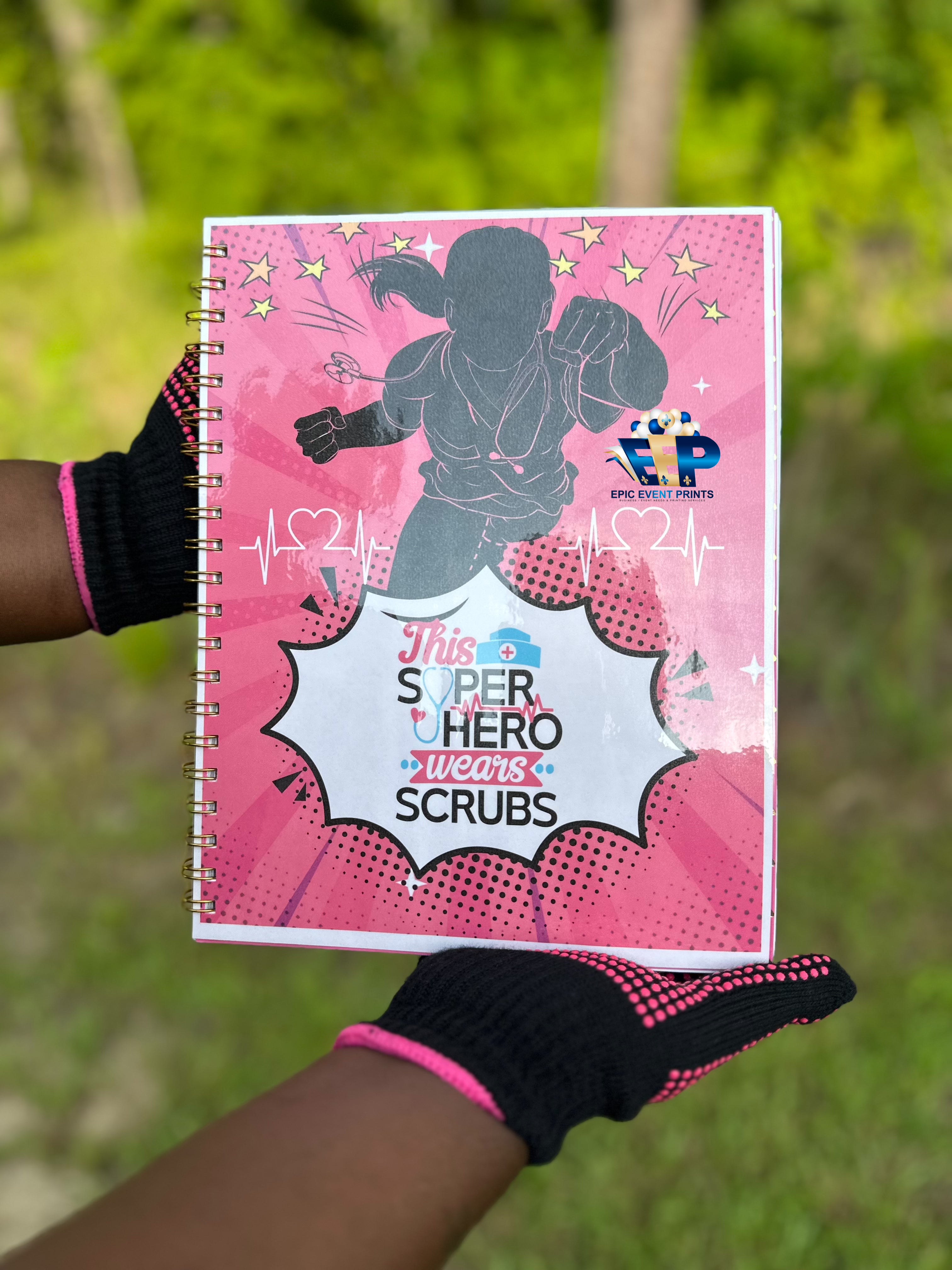 This Super Hero Wears Scrubs Nurse Report Book with SBAR Sheets