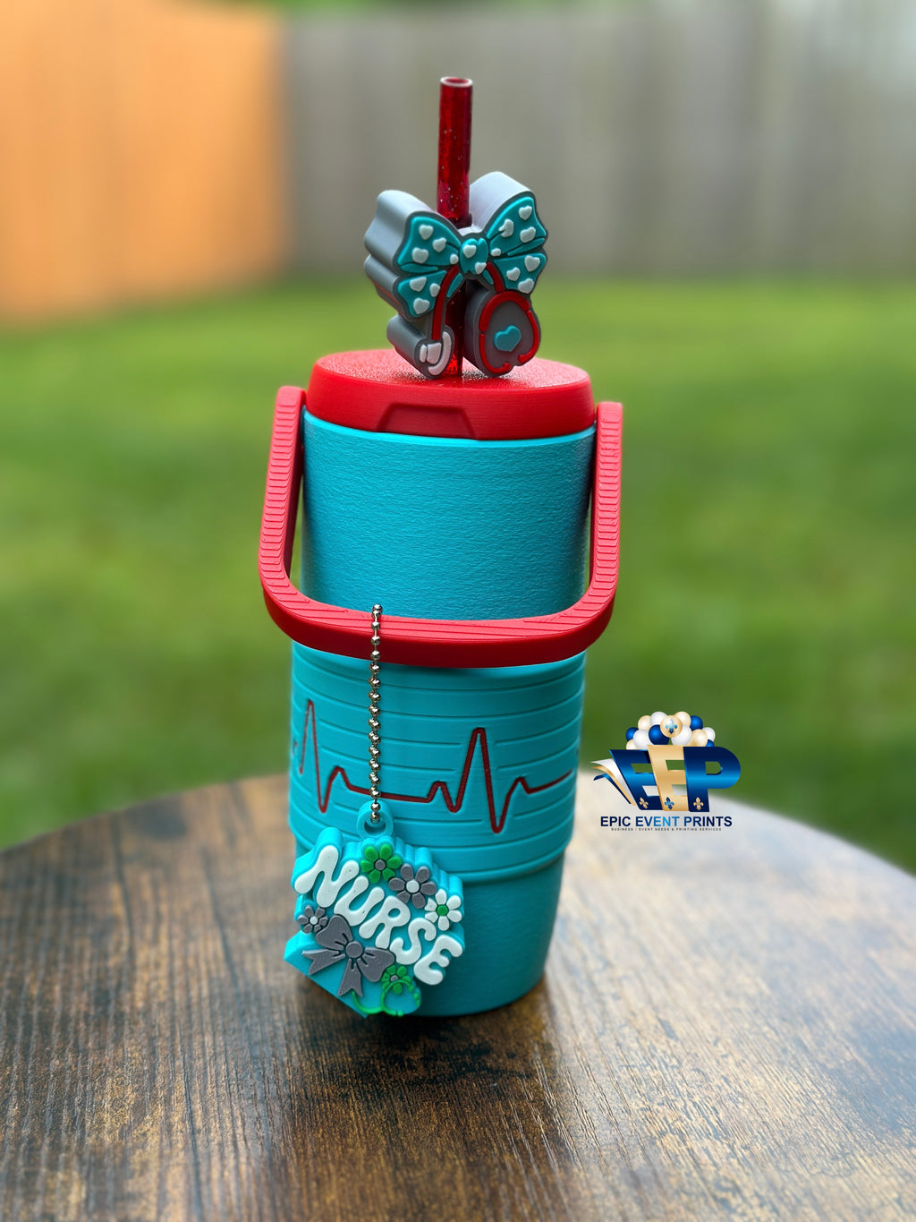 Nurse Can Holder Gift Set with Can Opener & Straw Topper image 0