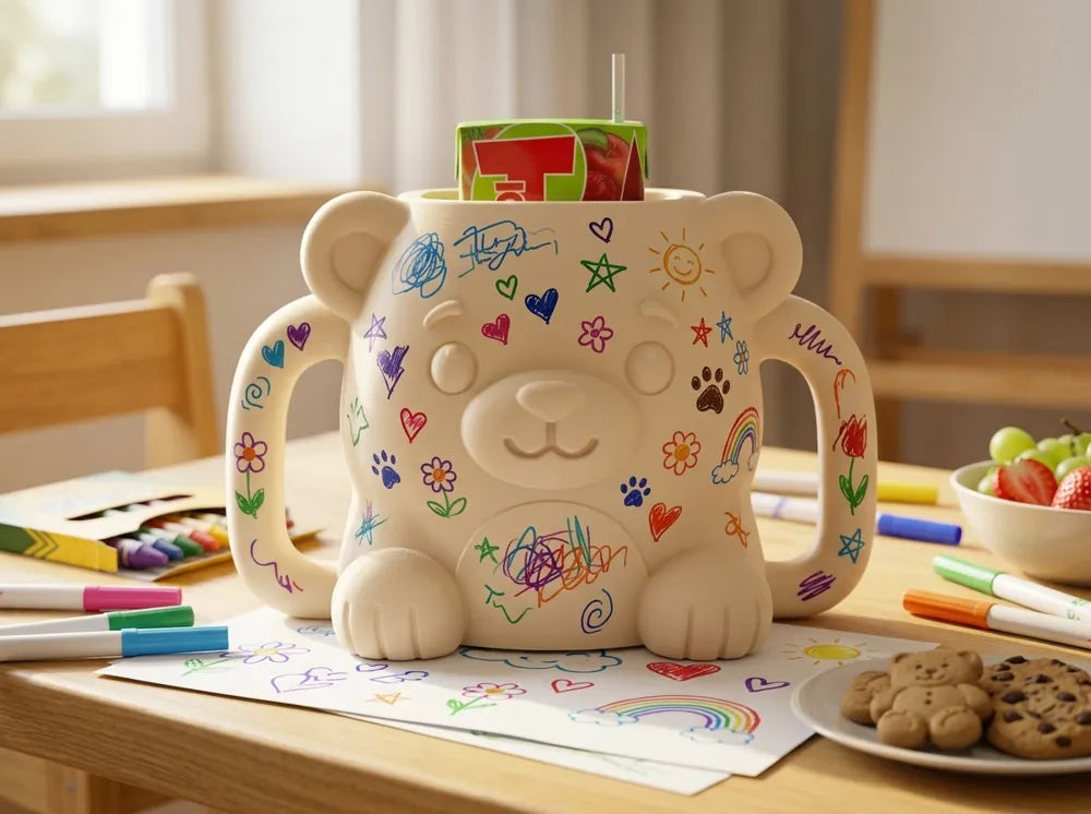 Teddy Bear Sip Buddy Custom Juice Box Holder for Kids image 2