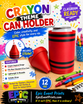 Crayon-Themed Can Holder | 3D Printed 12 oz Drink Holder image 0